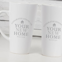 personalised New Home Double Latte Mugs