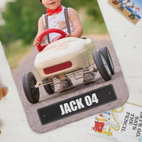 Number Plate Kids Photo Blanket