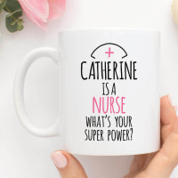 personalised Nurse Super Power Durham Mug