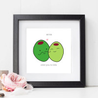 personalised Olive You Wall Art