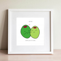 personalised Olive You Wall Art