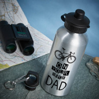 personalised on your bike silver water bottle