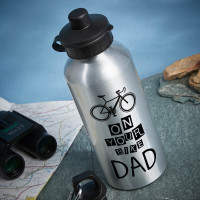 personalised on your bike silver water bottle