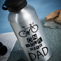 personalised on your bike silver water bottle
