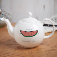 personalised One In A Melon Pot Belly Teapot
