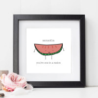 Personalised One in a Melon Wall Art