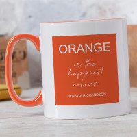 Orange Happiest Colour Two Tone Mug