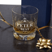 Best Dad Ornate Crystal Whisky Tumbler 