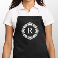 personalised Ornate Circle Monogram Apron