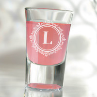 personalised Circle Monogram Conical Shot Glass