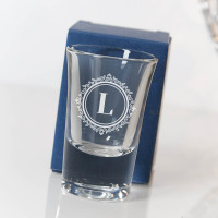 personalised Circle Monogram Conical Shot Glass
