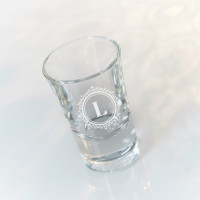 personalised Circle Monogram Conical Shot Glass