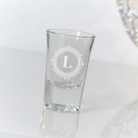 personalised Circle Monogram Conical Shot Glass