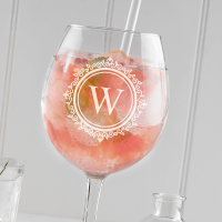 Ornate Circle Monogram Gin Glass