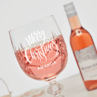 Ornate Merry Christmas Waters Edge Bottle Goblet Gift Set