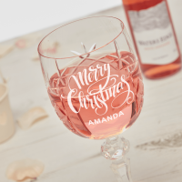 Ornate Merry Christmas Waters Edge Bottle Goblet Gift Set
