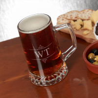 Ornate Initials Glass Tankard