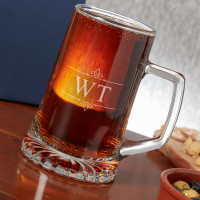 Ornate Initials Glass Tankard