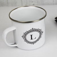 personalised Ornate Monogram Camping Mug