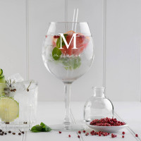 Name Monogram Personalised Gin Glass