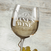 Ornate Name Personalised Wine Glass