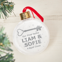 Our First Home Christmas Bauble - White Back
