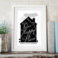 personalised Our Happy Place Wall Art