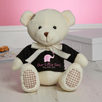 Personalised Our Sweet Girl Cream Patchwork Teddy Bear