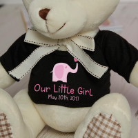 Personalised Our Sweet Girl Cream Patchwork Teddy Bear