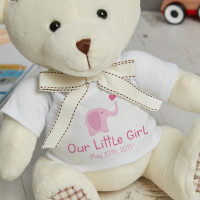 Personalised Our Sweet Girl Cream Patchwork Teddy Bear