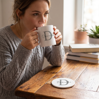 Initial Name Mug and Coaster Set