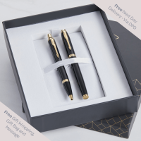 personalised Parker IM Duo Pen Gift Set - Solid Black