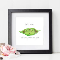 personalised Like Two Peas in a pod Wall Art