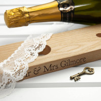 personalised wooden champagne holder