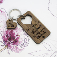 personalised Big Heart Little Minds Keyring