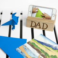 personalised wooden phone holder