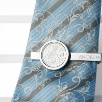 personalised Lucky Sixpence Tie Clip