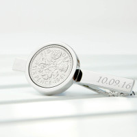 personalised Lucky Sixpence Tie Clip