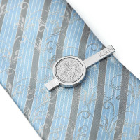 personalised Lucky Sixpence Tie Clip