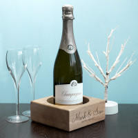 personalised Solid Oak Champagne Holder