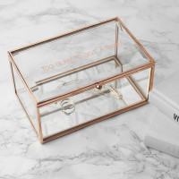 Rose Gold Glass Jewellery Box 