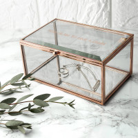 Rose Gold Glass Jewellery Box 