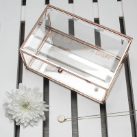 Rose Gold Glass Jewellery Box 