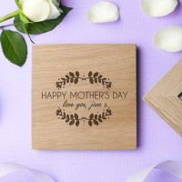 personalised Mother's Day Oak Photo Cube