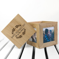 personalised Mother's Day Oak Photo Cube