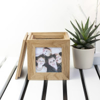 personalised Mother's Day Oak Photo Cube