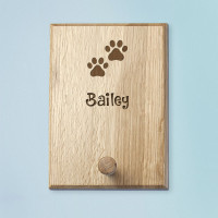 personalised wooden dog lead hook