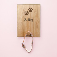 personalised wooden dog lead hook