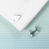 personalised Triangle Rhodium Plated Cufflinks