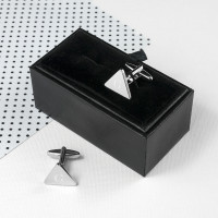 personalised Triangle Rhodium Plated Cufflinks